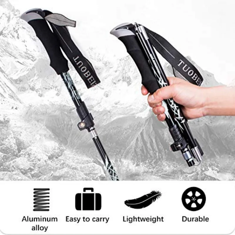 Trekking Pole Carbon - 1 PCS 5-Section Outdoor Foldable Trekking