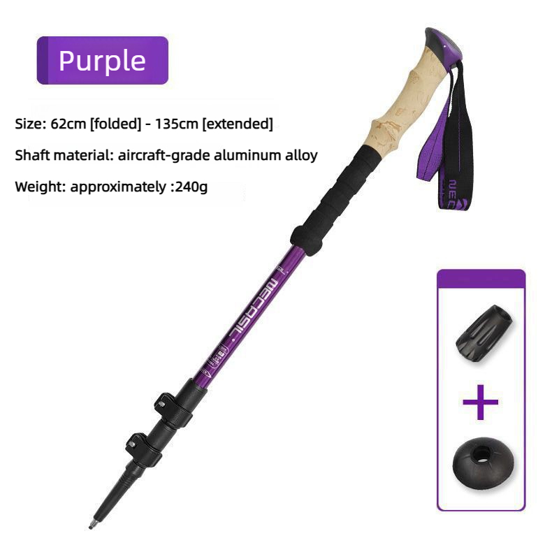 2PCS Aluminum Alloy Telescopin - Trekking Pole Carbon avaliação e preço