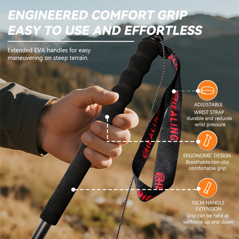 2PCs Trekking Poles Carbon Fib - Trekking Pole Carbon avaliação e preço