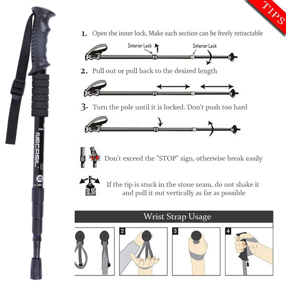 2pcs/lot Trekking poles hike w - Trekking Pole Carbon avaliação e preço