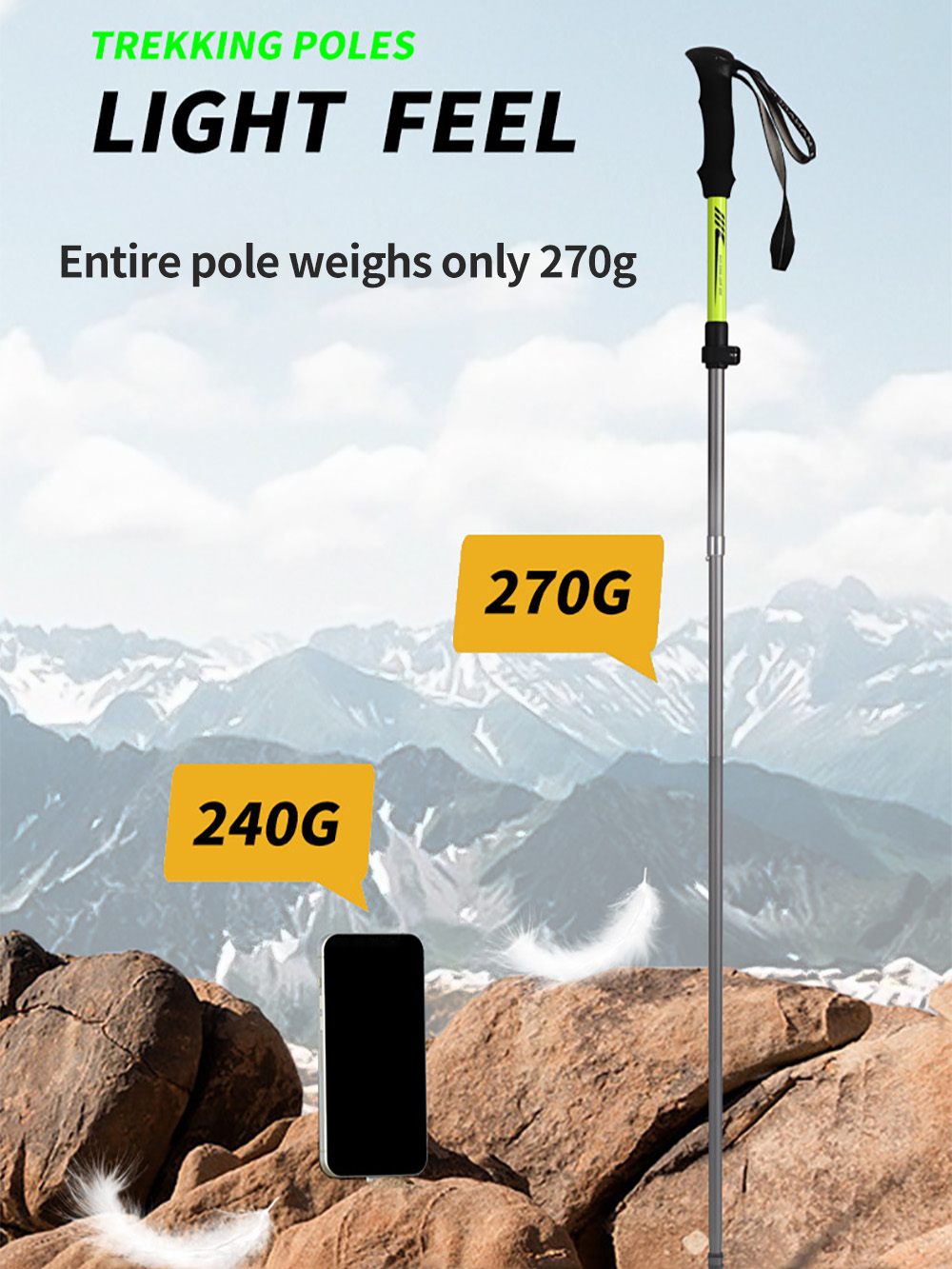 Foldable Trekking Pole 7075 Al - Trekking Pole Carbon avaliação e preço