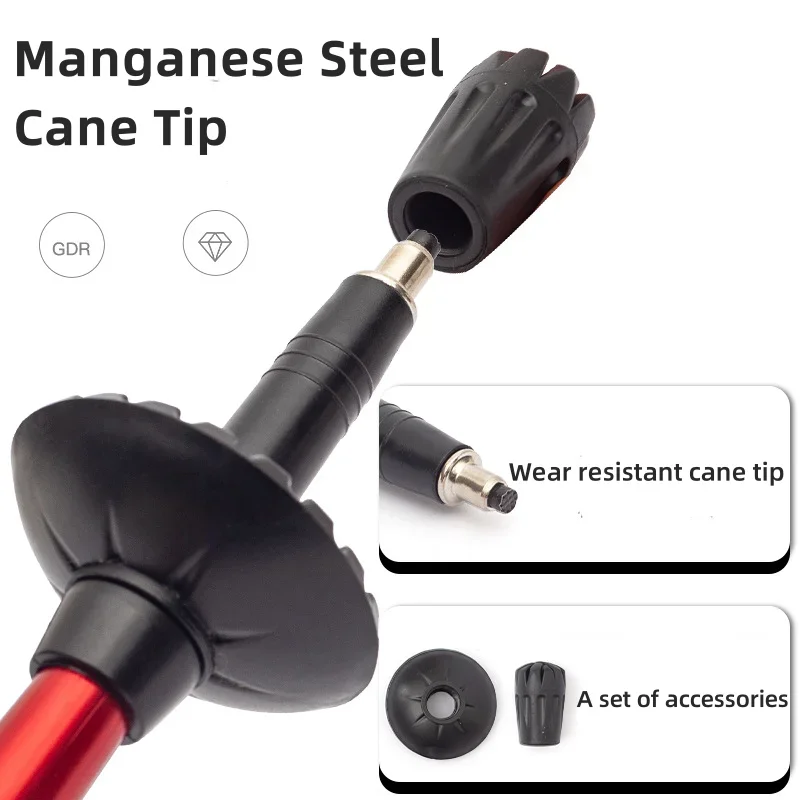 1 PCS 5-Section Outdoor Foldab - Trekking Pole Carbon avaliação e preço